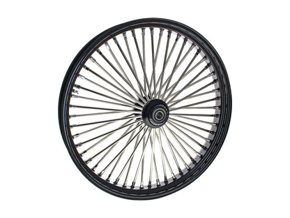26in. x 3.5in. Mammoth Fat Spoke Front Wheel - Gloss Black & Chrome. Fits Softail Breakout 2013up.