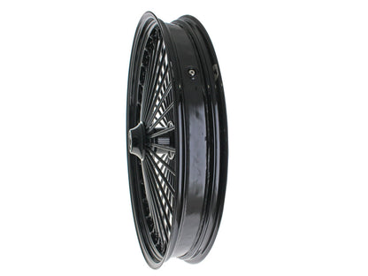 26in. x 3.5in. Mammoth Fat Spoke Front Wheel - Gloss Black. Fits Softail Heritage 2011up, Deluxe 2011-2020, Slim 2012-2021 & Fatboy 2011-2017