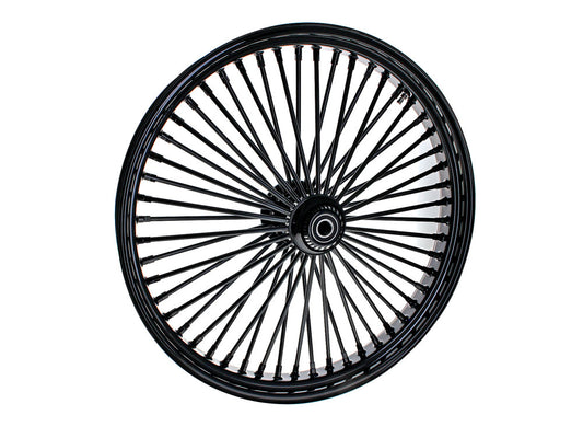 26in. x 3.5in. Mammoth Fat Spoke Front Wheel - Gloss Black. Fits Softail Heritage 2011up, Deluxe 2011-2020, Slim 2012-2021 & Fatboy 2011-2017