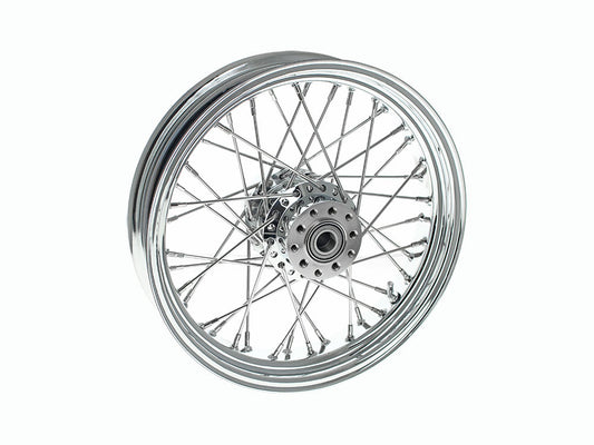 16in. x 3.5in. Rear 40 Spoke Cross Laced Wheel - Chrome. Fits Softail 2011up.