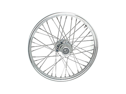 21in. x 2.15in. 40 Spoke Cross Laced Front Wheel - Chrome. Fits FX Softail 2007-2010.