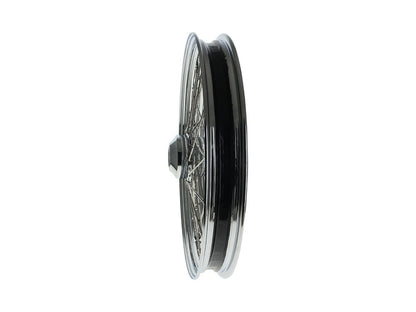 21in. x 2.15in. 40 Spoke Cross Laced Front Wheel - Chrome. Fits FX Softail 2011-2015.