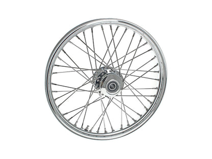21in. x 2.15in. 40 Spoke Cross Laced Front Wheel - Chrome. Fits FX Softail 2011-2015.