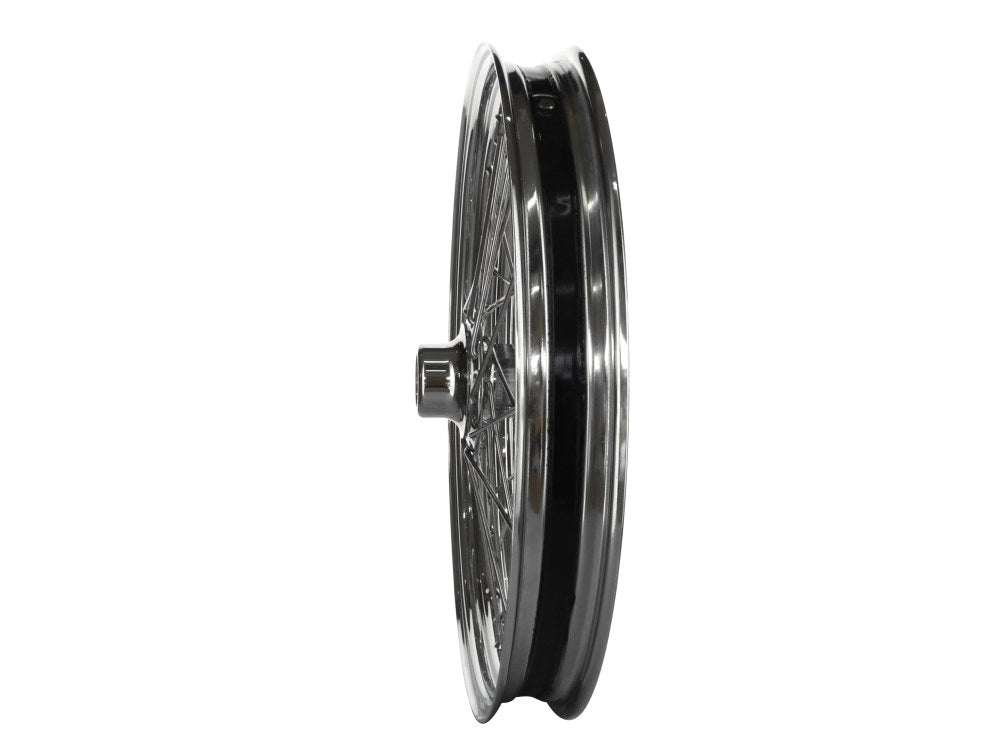 21in. x 2.15in. 40 Spoke Cross Laced Front Wheel - Chrome. Fits Rocker 2008-2011 & Sportster 2008-2021