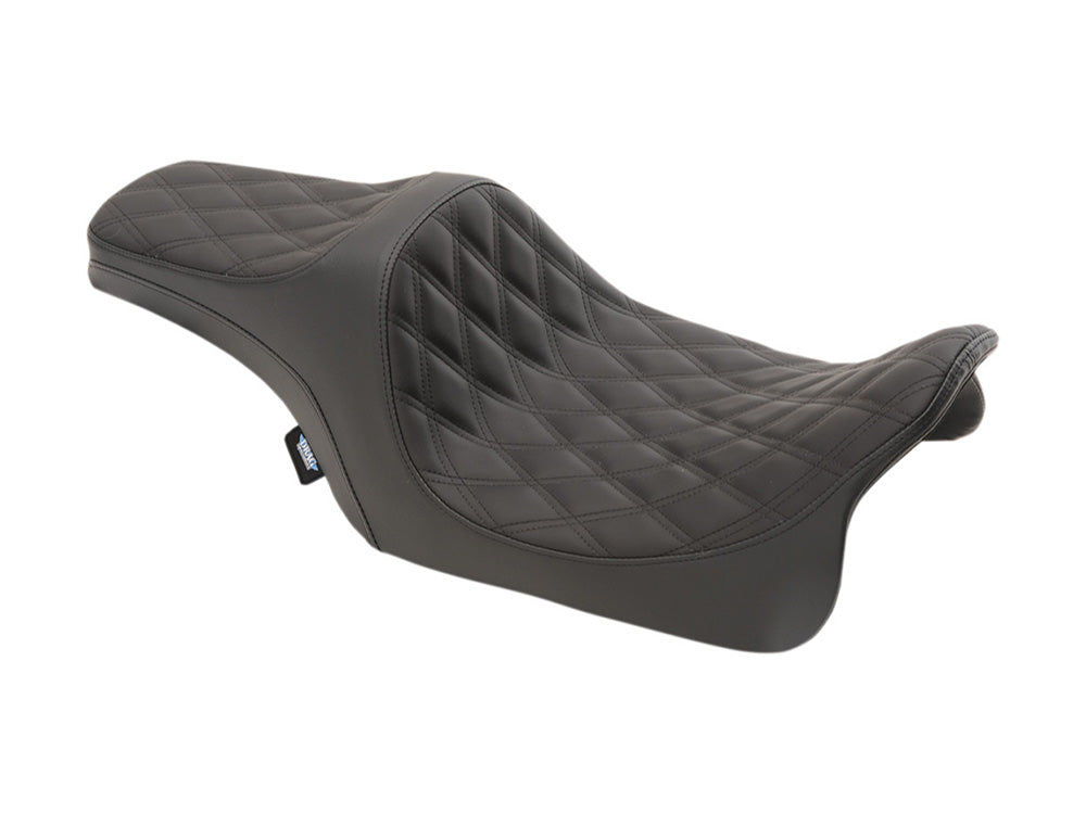 Predator 3 Dual Seat with Black Double Diamond Lattice Stitch. Fits Most Touring 2008-2024