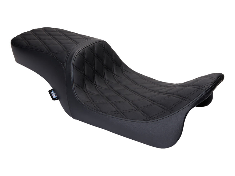 Performance Predator 2up Dual Seat with Black Double Diamond Lattice Stitch. Fits Most Touring 2008-2024