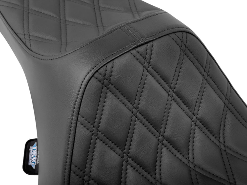 Predator 3 Dual Seat with Black Double Diamond Lattice Stitch. Fits CVO Touring 2023up, Street Glide & Road Glide 2024up, Touring 2025up