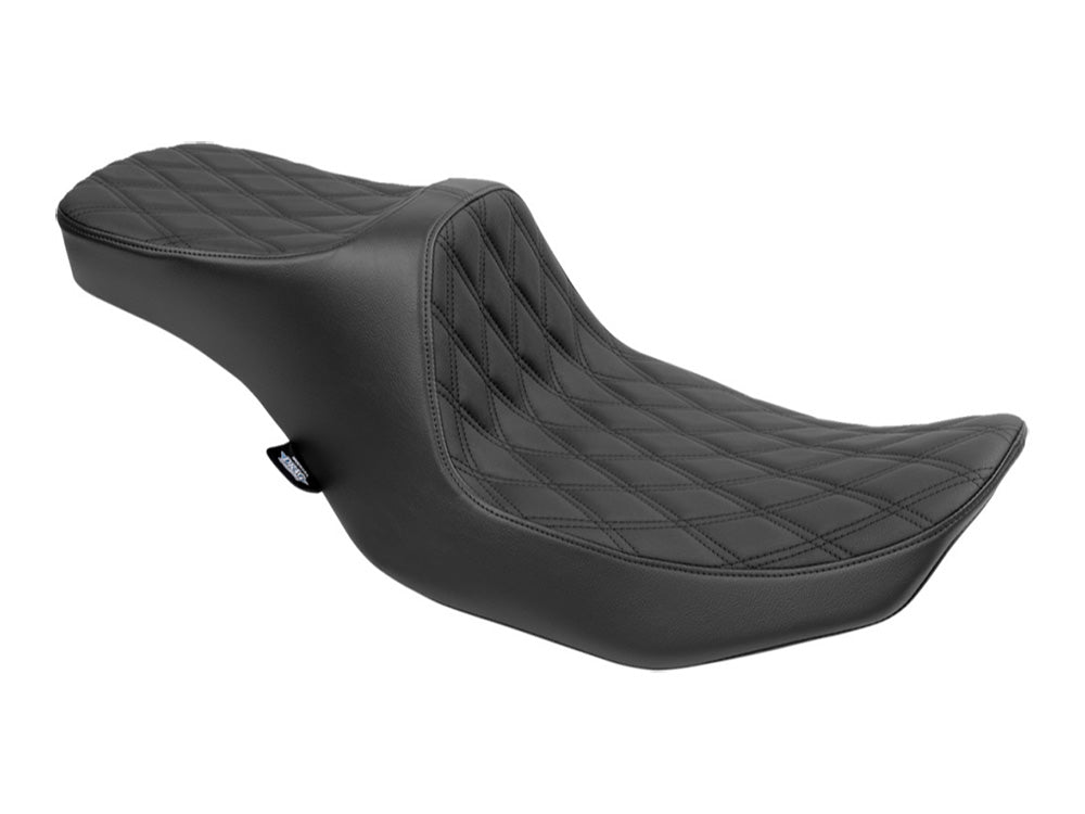 Predator 3, 2up Dual Seat with Black Double Diamond Lattice Stitch. Fits CVO Touring 2023up, Street Glide & Road Glide 2024up, Touring 2025up