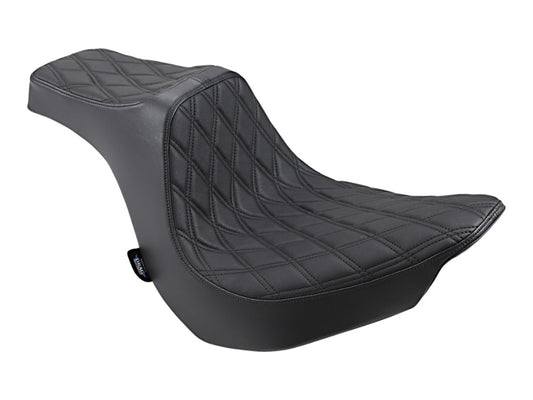 Predator 3 Dual Seat with Black Double Diamond Lattice Stitch. Fits Fat Boy 2018up & Breakout 2023up