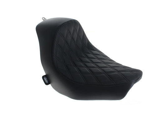 Solo Seat with Black Double Diamond Lattice Stitch. Fits Low Rider 2018up, Low Rider S 2020up & Low Rider ST 2022up