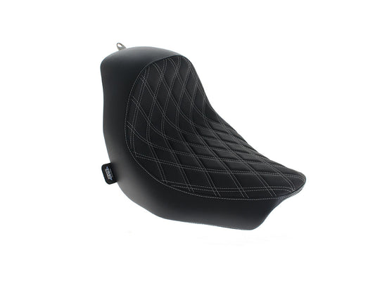 Solo Seat with Silver Double Diamond Lattice Stitch. Fits Low Rider 2018up, Low Rider S 2020up & Low Rider ST 2022up