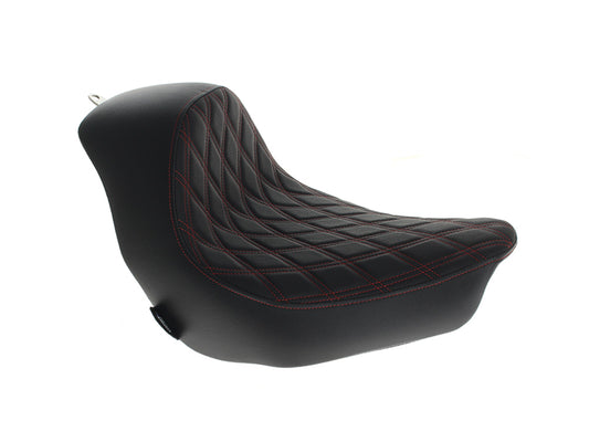Solo Seat with Red Double Diamond Lattice Stitch. Fits Low Rider 2018up, Low Rider S 2020up & Low Rider ST 2022up