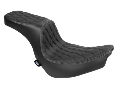 Performance Predator 2up Dual Seat with Black Double Diamond Lattice Stitch. Fits Sport Glide & Low Rider 2018up, Low Rider S 2020up & Low Rider ST 2022up