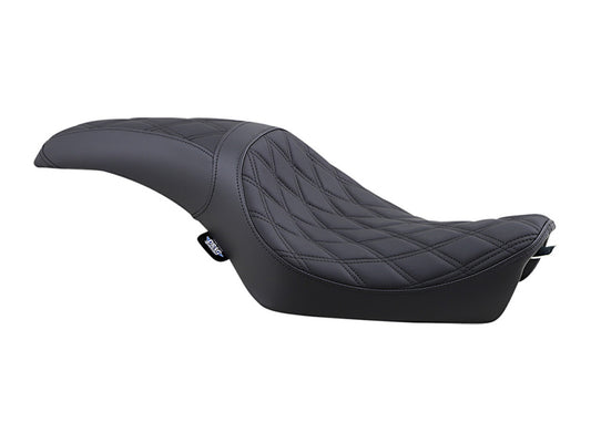 Predator Dual Seat with Black Double Diamond Lattice Stitch. Fits Sportster 2004-2021