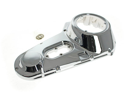 Outer Primary Cover with Running Board Lugs - Chrome. Fits 4Spd FLH 1970-1984