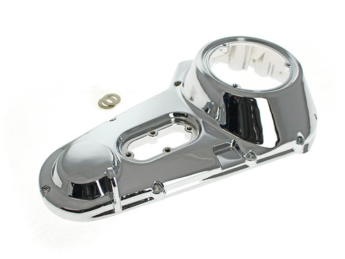 Outer Primary Cover with Running Board Lugs - Chrome. Fits 4Spd FLH 1970-1984