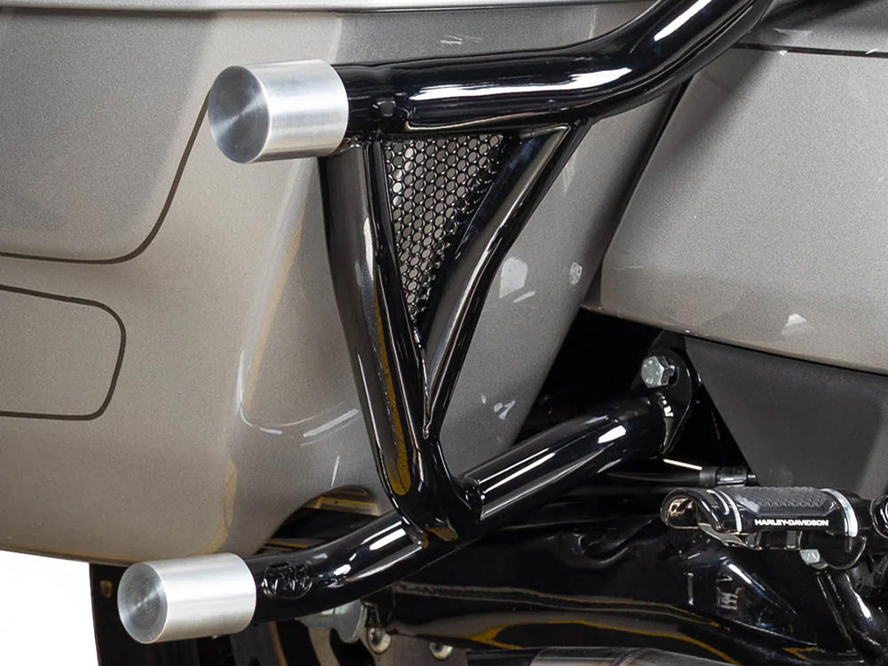 Road Warrior Rear Crashbars - Gloss Black. Fits Touring 2024up