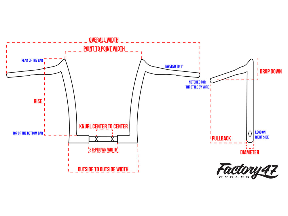 16in. x 1-1/2in. Classic 47 Malo Handlebar - Chrome.