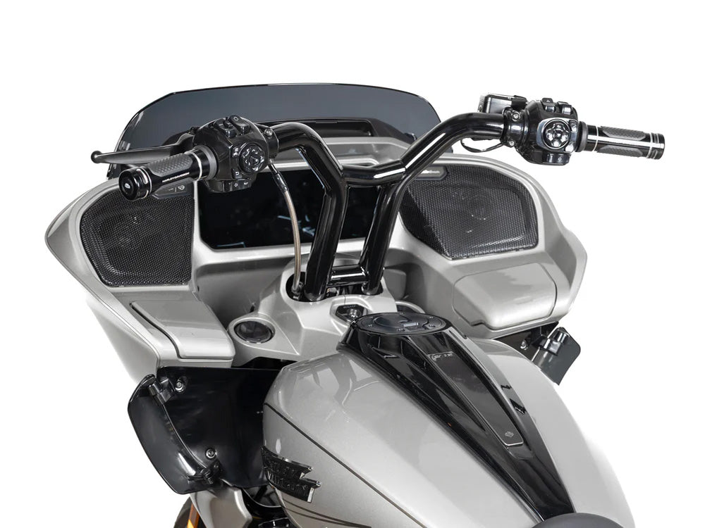 16in. x 1-1/2in. Factory Racing Straight T-Bar Handlebar - Gloss Black. Fits CVO Road Glide 2023up & Road Glide 2024up