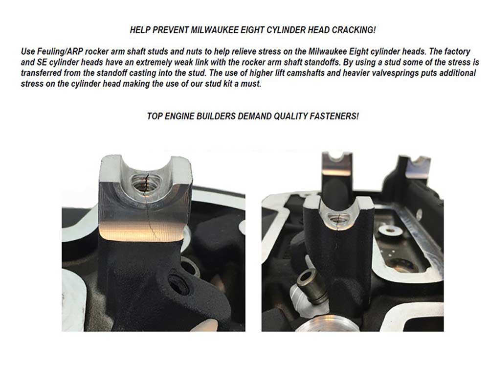 ARP Hi-Strength Rocker Stud & Nut Kit. Fits Milwaukee-Eight 2017up.