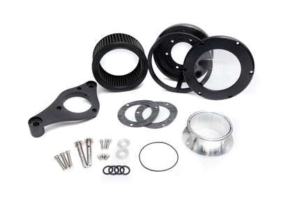 BA Air Cleaner Kit - Black with Clear Cover. Fits Touring 2017-2024 & Softail 2018-2024