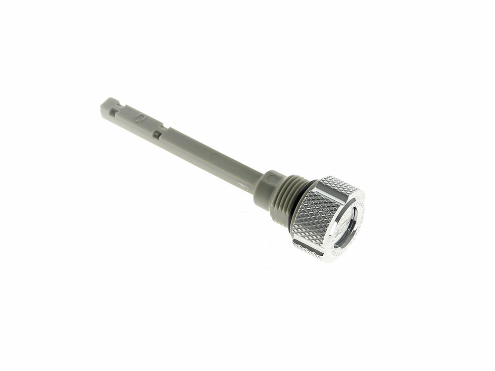Magnetic Transmission Oil Dipstick - Knurled Silver. Fits Softail 2007up, Dyna 2006-2017 & Touring 2007-2016