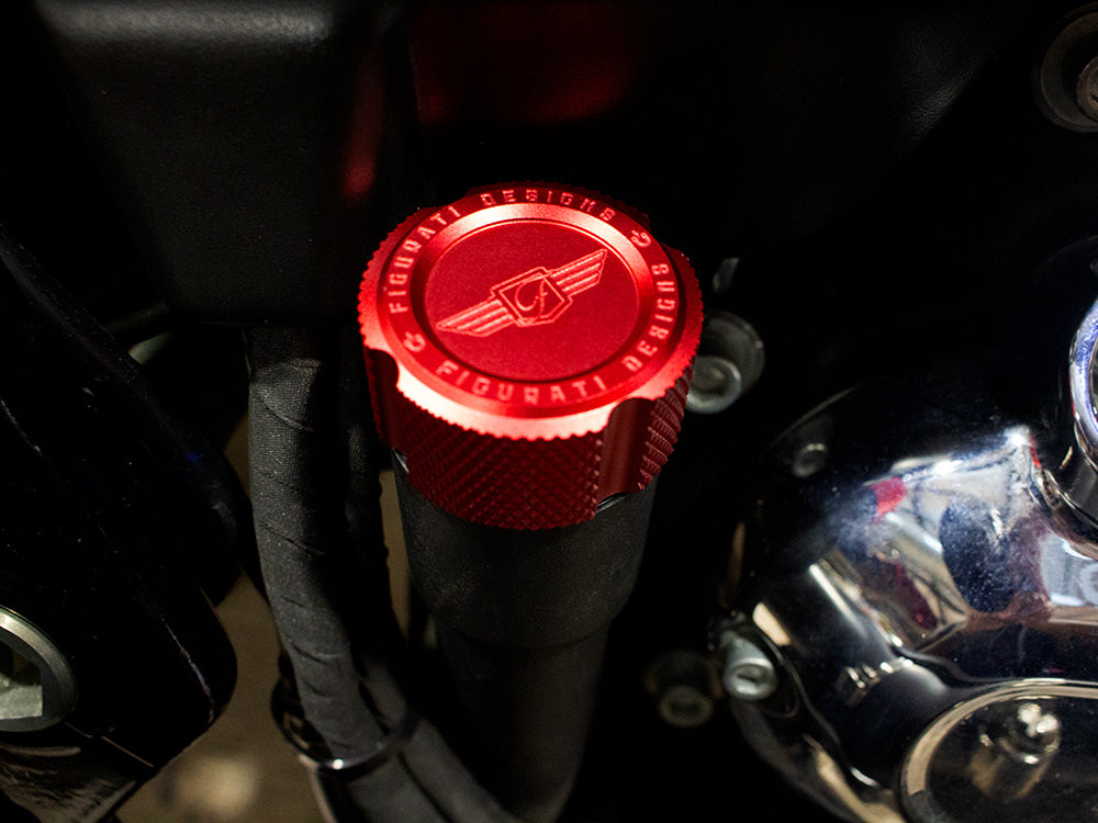 Magnetic Engine Oil Dipstick - Red. Fits Softail 2018up