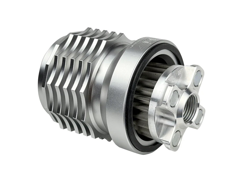 Magnetic Reusable Oil Filter - Silver. Fits Milwaukee Eight 2017up, Twin Cam 1999-2017, Evolution 1984-1999 & Sportster 1984-2021