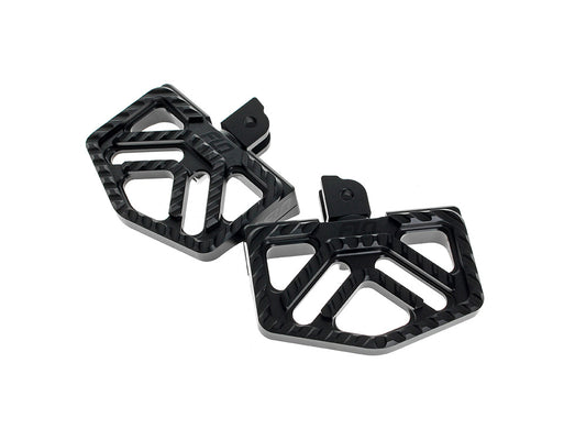 Savage Series Mini Floorboards - Black. Fits Softail 2018up Front Rider