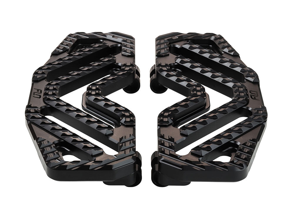 Savage Series Rider Floorboards - Black. Fits Touring 1980up, FL Softail 1986-2017 & Dyna Switchback 2012-2016