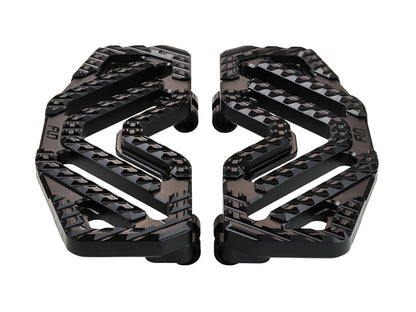 Savage Series Rider Floorboards - Black. Fits Touring 1980up, FL Softail 1986-2017 & Dyna Switchback 2012-2016