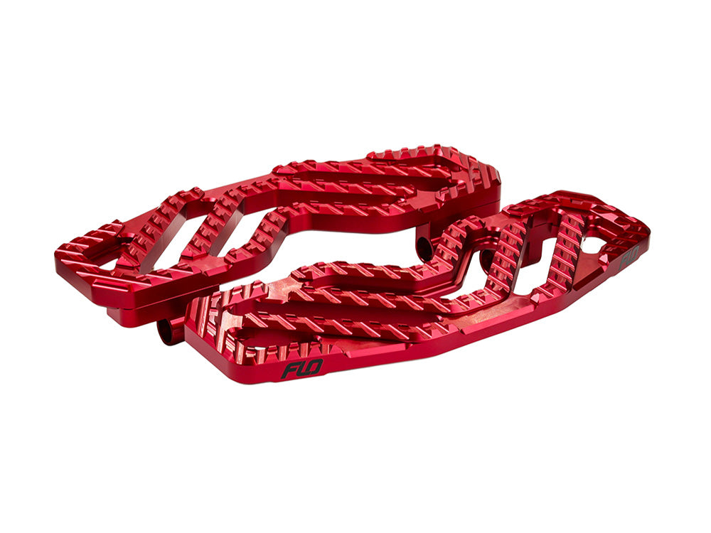 Savage Series Rider Floorboards - Red. Fits Touring 1980up, FL Softail 1986-2017 & Dyna Switchback 2012-2016