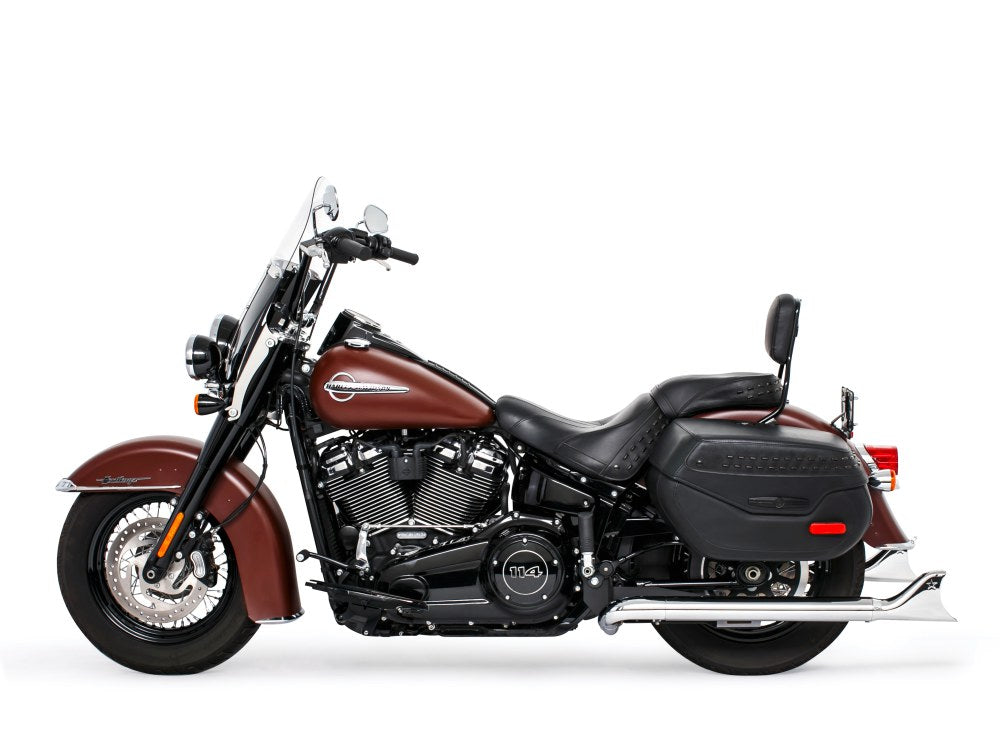 36in. True Dual SharkTail Exhaust - Chrome. Fits Softail 2018up with Non-240 Rear Tyre