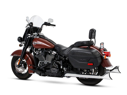 36in. True Dual SharkTail Exhaust - Chrome. Fits Softail 2018up with Non-240 Rear Tyre