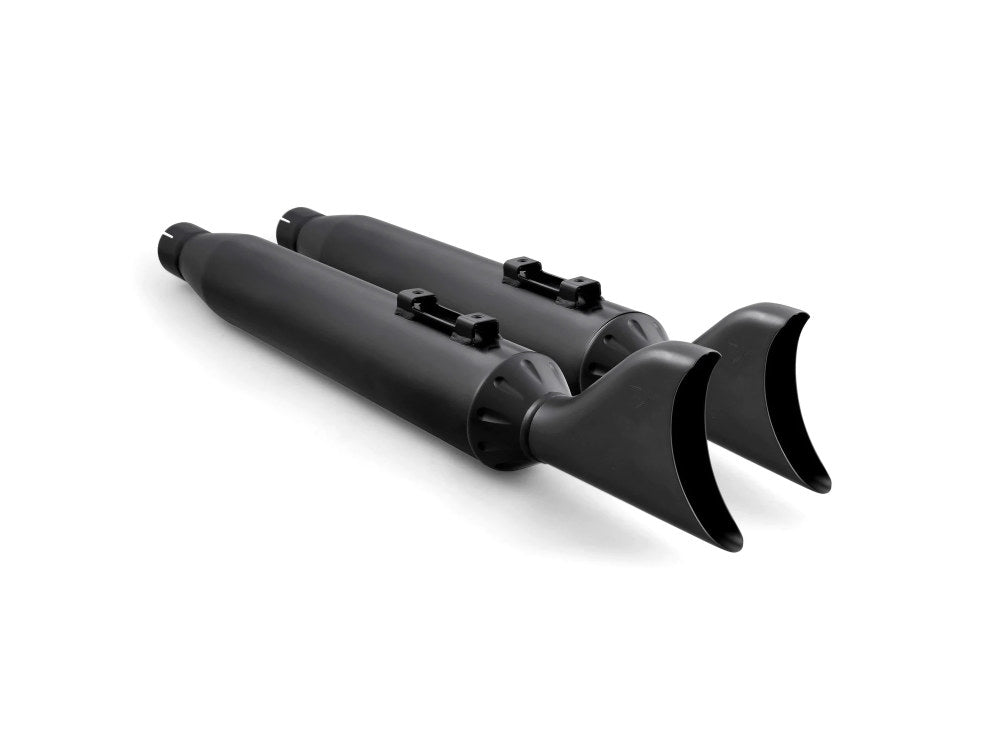 4in. Sharktail Slip-On Mufflers - Black. Fits Touring 2017up.