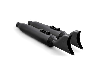 4in. Sharktail Slip-On Mufflers - Black. Fits Touring 2017up.
