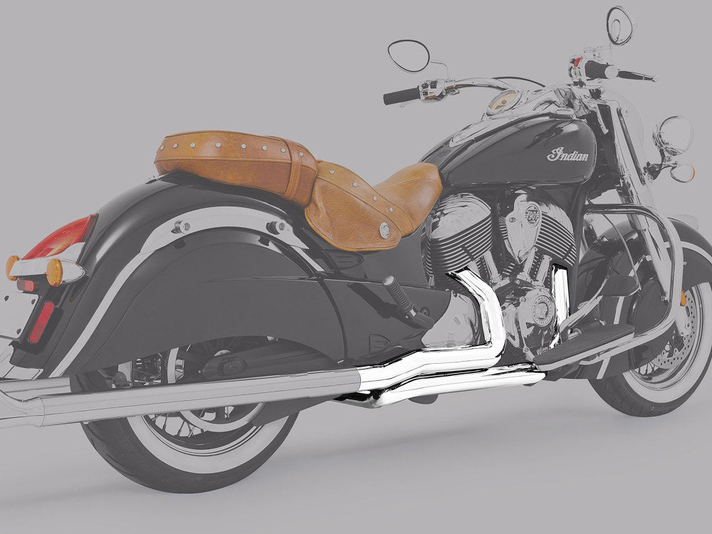 True Dual Headers - Chrome. Fits Indian Tourer 2014up.