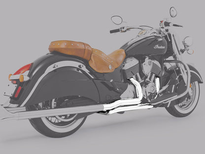 True Dual Headers - Chrome. Fits Indian Tourer 2014up.