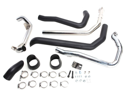 True Dual Headers - Black. Fits Indian Tourer 2014up.