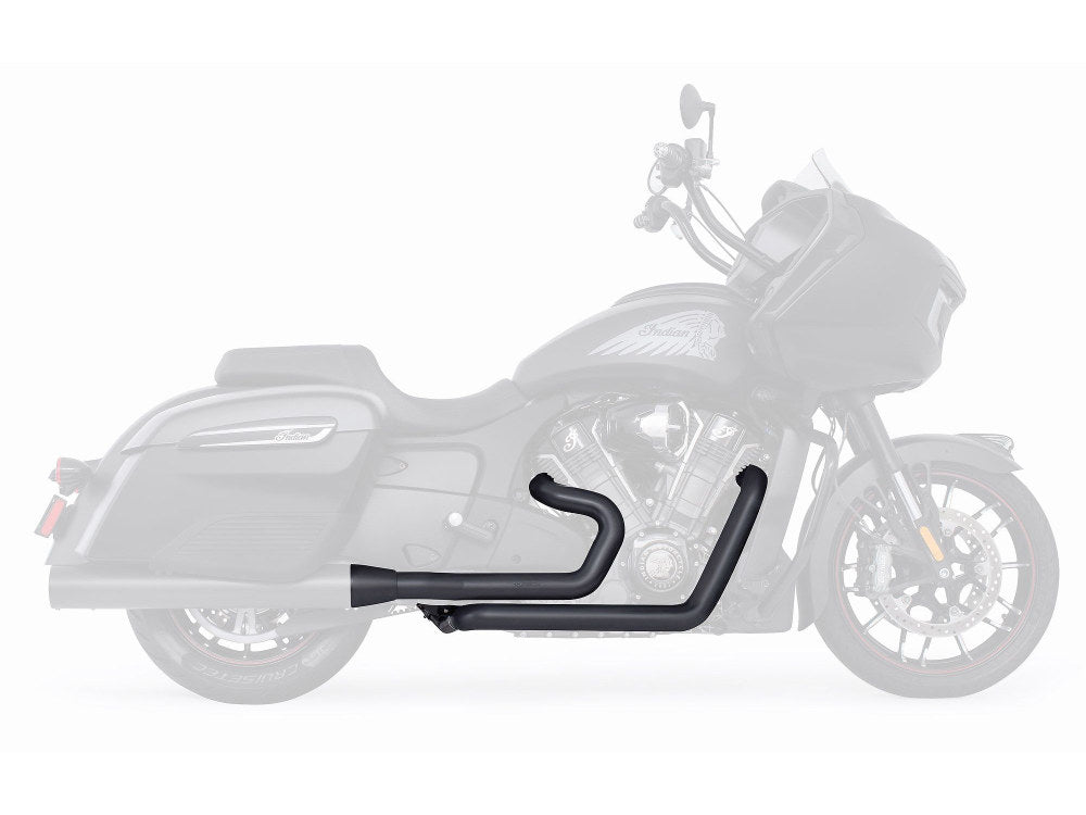 True Dual Headers - Black. Fits Indian Challenger 2020up.