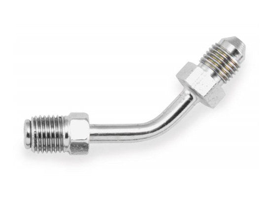 Adapter Fitting 3/8-24 Inverted Flare x 45 Degree Bend to AN3 Line