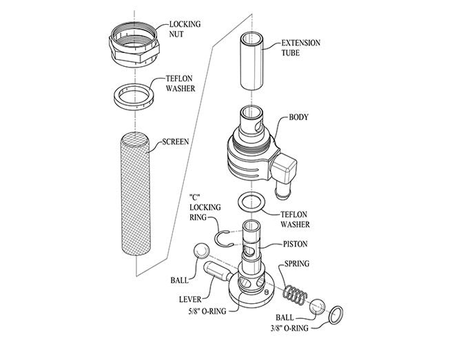 High-Flow Fuel Tap / Petcock with 22mm Thread & 5/16in. Forward Facing Fuel Outlet - Chrome. Fits Softail 1984-2006, Dyna 1991-2006, FXR 1982-1994, Touring 1988-2006, Sportster 1975-2006 & 4Spd Big Twin 1975-1986