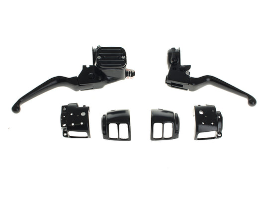Handlebar Control Kit - Black. Fits Big Twin 1996-2010 & Sportster 1996-2003 with Single Disc Front Brake