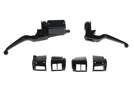 Handlebar Control Kit - Black. Fits Big Twin & Sportster 1982-1995 Models with Single Disc Rotors
