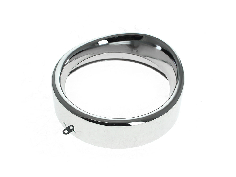 Peaked Visor Style 7in. Headlight Trim Ring - Chrome. Fits FL Softail 1994-2017 & Freewheeler Trike 2015up