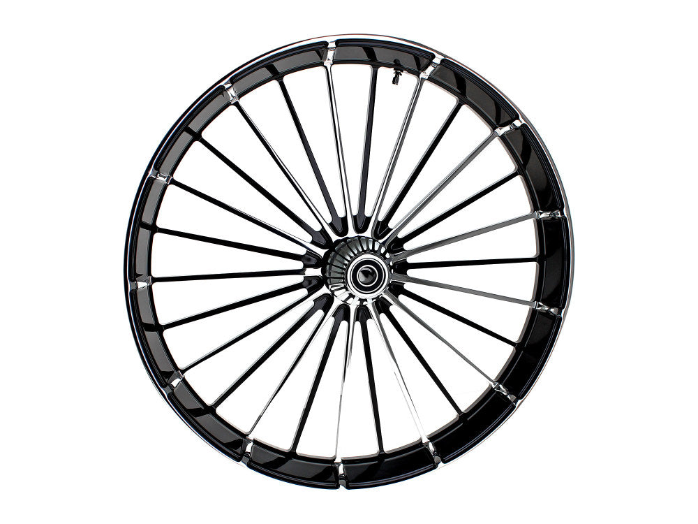 26in. x 3.75in. FXBR3/Breakout Replica Wheel - Black Anodize, Polished Rim & Spoke Edge, Chrome Hub Kit. Fits Breakout 2013up.