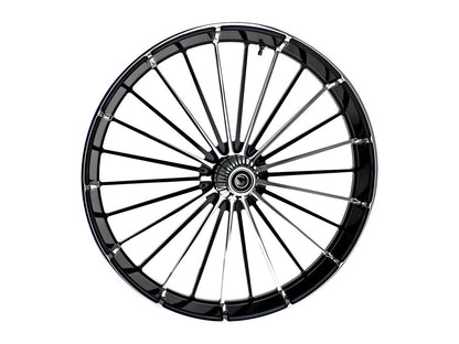26in. x 3.75in. FXBR3/Breakout Replica Wheel - Black Anodize, Polished Rim & Spoke Edge, Chrome Hub Kit. Fits Breakout 2013up.