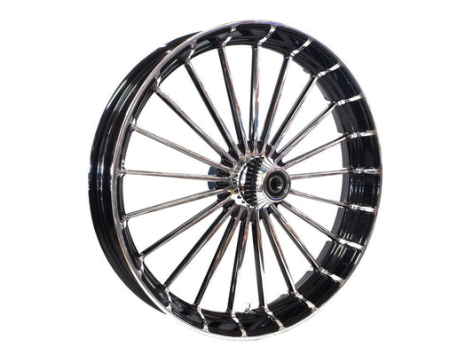 26in. x 3.75in. Ranger/Turbine Replica Wheel - Black Anodize, Polished Rim & Spoke Edge, Chrome Hub Kit. Fits Breakout 2013up.