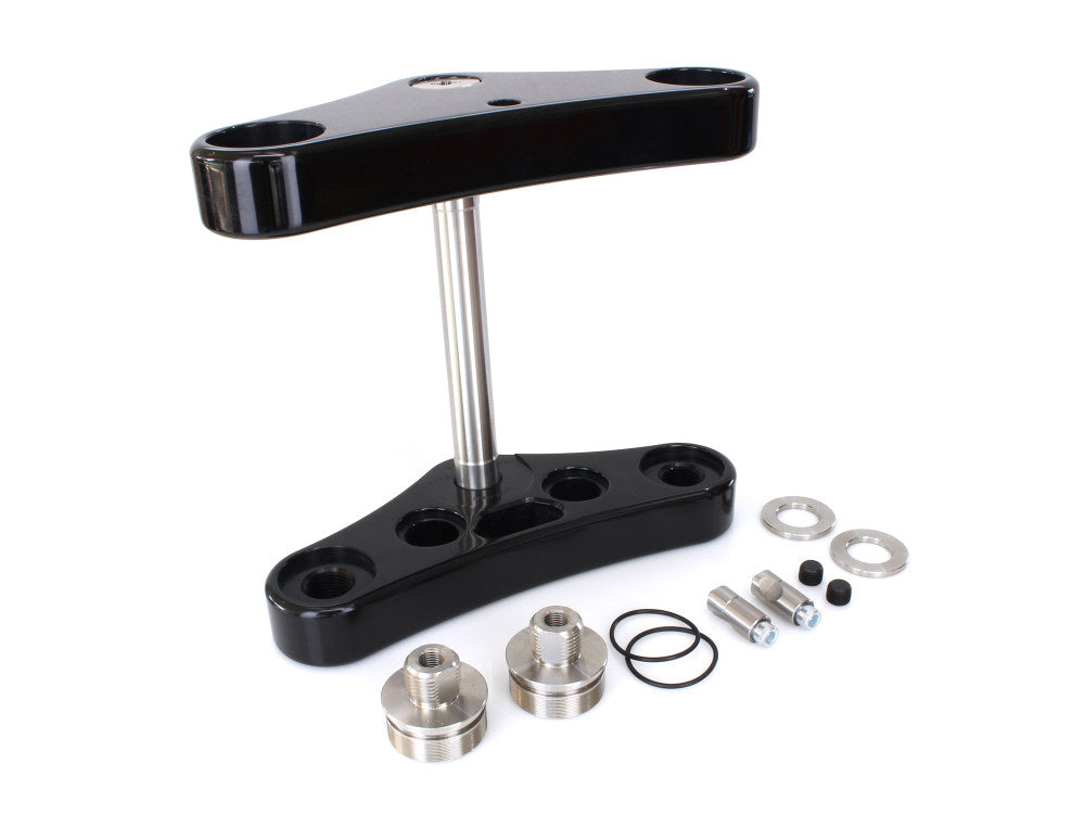 5 Degree Raked Mid Glide Triple Tree Kit - Black. Fits Dyna 2006-2017 with 23in. Wheel Conversion