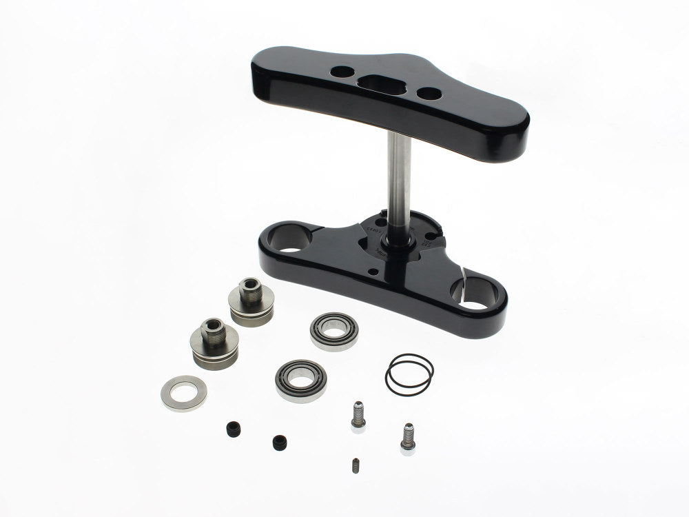 5 Degree Raked Mid Glide Triple Tree Kit - Black. Fits Softail Street Bob & Softail Standard 2018up with 23in. Wheel Conversion